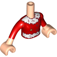 Minidoll Torso Girl with White Fur, Red Christmas Coat Light Nougat