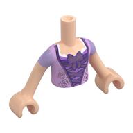 Minidoll Torso Girl with Lavender Dress, Laces, Bow Tie Light Nougat