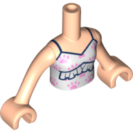 Minidoll Torso Girl with White Top, Lavender Paws, Dark Blue Trim print, Light Nougat Arms and Hands Hellnougat