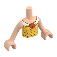 Minidoll Torso Girl with Yellow Dress, White Trim with Light Nougat Arms and Hands Hellnougat