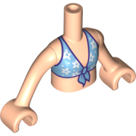 Minidoll Torso Girl with Medium Azure Bikini, Dark Purple Trim print with Light Nougat Hands Hellnougat