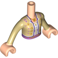 Minidoll Torso Girl with Tan Jacket, White Shirt, Gold Necklace print, Light Nougat Arms and Hands Light Nougat