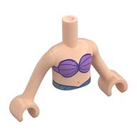 Minidoll Torso Girl with Lavender Shells print with Light Nougat Hands Light Nougat