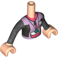Minidoll Torso Girl with Pearl Dark grey Arms, Lavender Wet-suit, Dark Turquoise Whistle print, Light Nougat Hands Light Nougat