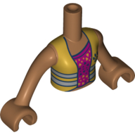 Minidoll Torso Girl with Magenta Top, Gold Jacket, Medium Nougat Arms with Hands Medium Nougat