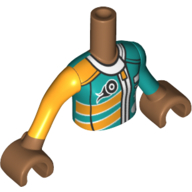 Minidoll Torso Girl with Race Suit, Zippers, Tyre Print Mittelnougat