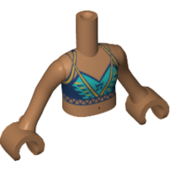 Minidoll Torso Girl, Purple / Azure Bikini, Yellow Straps Medium Nougat