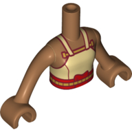 Minidoll Torso Girl, with Tan Top, Red Trim, Medium Nougat Arms and Hands Medium Nougat