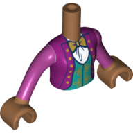 Minidoll Torso Girl with Magenta Jacket, Dark Turquoise Shirt, Medium Nougat Arms and Hands Medium Nougat