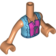 Minidoll Torso Girl Medium Azure Jacket, Dark Pink Shirt, Scissors for Pendant, Nougat Arms with Hands Nougat