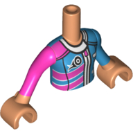 Minidoll Torso Girl with Race Suit, Zippers, Tyre Nougat