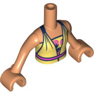Minidoll Torso Girl, with Yellow Top, Dark Blue Trim, Pink Belt Nougat