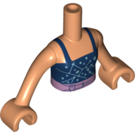 Minidoll Torso Girl with Dark Blue Top, Lavender Belt, Nougat Arms and Hands Nougat