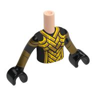 Minidoll Torso Girl with Gold Straps/Uniform print, Black Arms and Hands Hellnougat