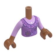 Minidoll Torso Girl with Ruffles, Flowers, Pink Shirt print, Sienna Brown Arms and Hands Sienna Brown