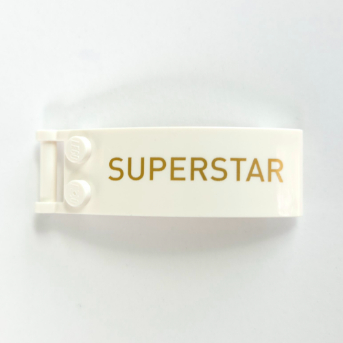 Windscreen 6 × 2 × 2 with Handle with Gold 'SUPERSTAR' print White