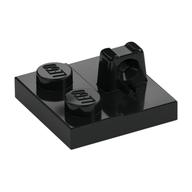 Hinge Plate 2 × 2 Locking with 1 Finger on Top Schwarz
