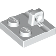 Hinge Plate 2 × 2 Locking with 1 Finger on Top White