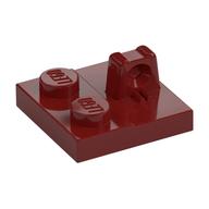 Hinge Plate 2 × 2 Locking with 1 Finger on Top Dark Red