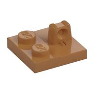 Hinge Plate 2 × 2 Locking with 1 Finger on Top Mittelnougat
