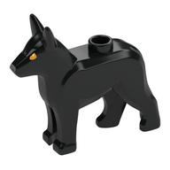 Animal, Dog, Alsatian / German Shepherd (Police Dog) with Bright Light Orange Eyes, Dark Bluish grey Nose print (Sirius Black) Schwarz