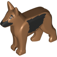 Animal, Dog, Alsatian / German Shepherd (Police Dog) with Black Eyes, Nose and Fur Print Mittelnougat