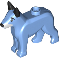 Animal, Dog, Alsatian / German Shepherd (Police Dog) with Black Nose and Ears, White Around Mouth Print Mittelblau