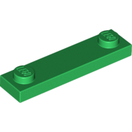 Plate Special 1 × 4 with 2 Studs, 3 Bottom Tubes Green