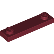 Plate Special 1 × 4 with 2 Studs, 3 Bottom Tubes Dark Red