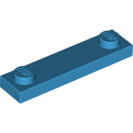 Plate Special 1 × 4 with 2 Studs, 3 Bottom Tubes Dark Azure