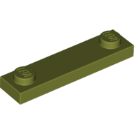 Plate Special 1 × 4 with 2 Studs, 3 Bottom Tubes Olive Green