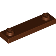 Plate Special 1 × 4 with 2 Studs, 3 Bottom Tubes Reddish Brown