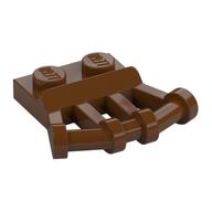 Plate Special 1 × 2 with Angled Handles on Side Reddish Brown