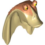 Minifig Head Special, Gungan with Nougat Top Print Beige