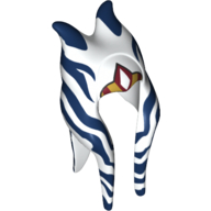 Headdress Togruta Montrals Long, Dark Blue and Orange Ahsoka Print Weiß