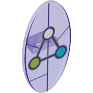 Shield Ovoid with Grip and Dimensions Keystone Symbol with White, Lime and Medium Azure Circles Print Trans-Purple