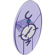 Shield Ovoid with Grip and Dimensions Keystone Symbol with White Circle with Lines and Symbols Print Trans-Purple