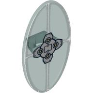 Shield Ovoid with Grip and Silver Mechanical Print Trans-Light Blue