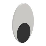 Shield Ovoid with Grip with Black Oval (Eye) print White