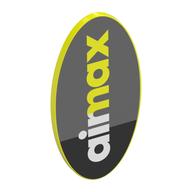 Shield Ovoid with Grip with White 'air', Vibrant Yellow 'max' on Dark/Light Bluish Grey Background print Leuchtgelb