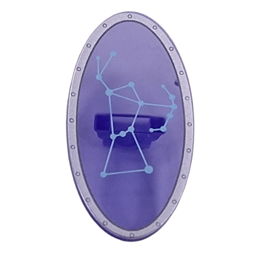 Shield Ovoid with Grip and Silver Border, Orion Constellation print Trans-Purple