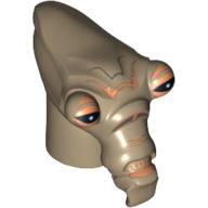 Minifig Head Special, Geonosian with Black Eyes Print Dunkelbeige