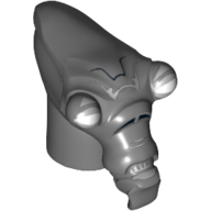 Minifig Head Special, Geonosian with Gray Eyes Print Dark Bluish Gray