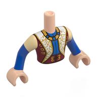 Minidoll Torso Man with Light Nougat Arms and Hands with Blue/White/Dark Red Uniform, Gold Decorations print Hellnougat