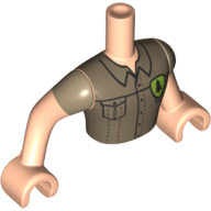 Minidoll Torso Man with Shirt, Pockets, Buttons, Pine Tree in Shield Hellnougat