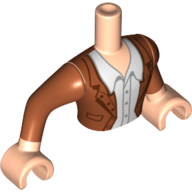 Minidoll Torso Man with Dark Orange Jacket, White Shirt Light Nougat