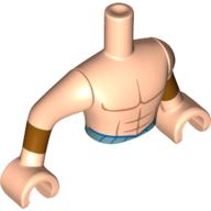 Minidoll Torso Man with Bare Chest, Copper Cuffs, Medium Azure Belt Print Light Nougat