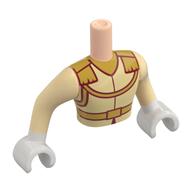 Minidoll Torso Man with Gold Belt, Lapels print, White Hands Hellnougat