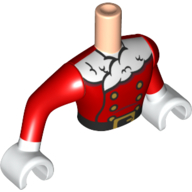 Minidoll Torso Man with Santa Suit print, White Arms and Hands Hellnougat