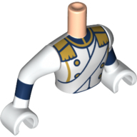 Minidoll Torso Man with White Uniform Jacket, Dark Blue Cuffs Light Nougat